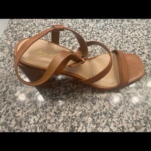 Aldo square toe nude sandals